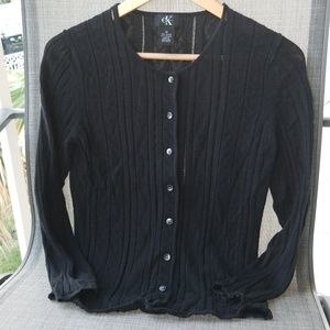 Calvin klein black label button up sweater